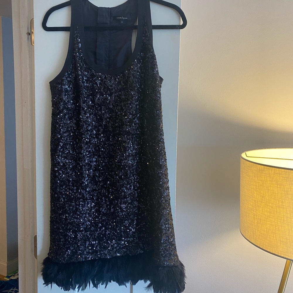 Nanette Lepore Sequin Dress w/ Removable Feathers